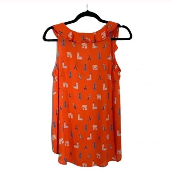 Maeve Orange Ruffle Top - Picture 3 of 6